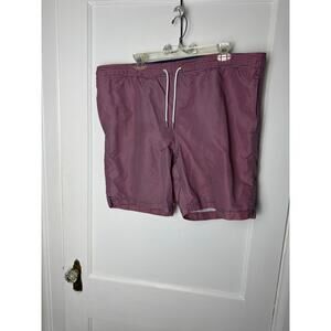 Lands' End Swim Trunks Shorts Men's Large Pink Blue Vacation Summer Resort